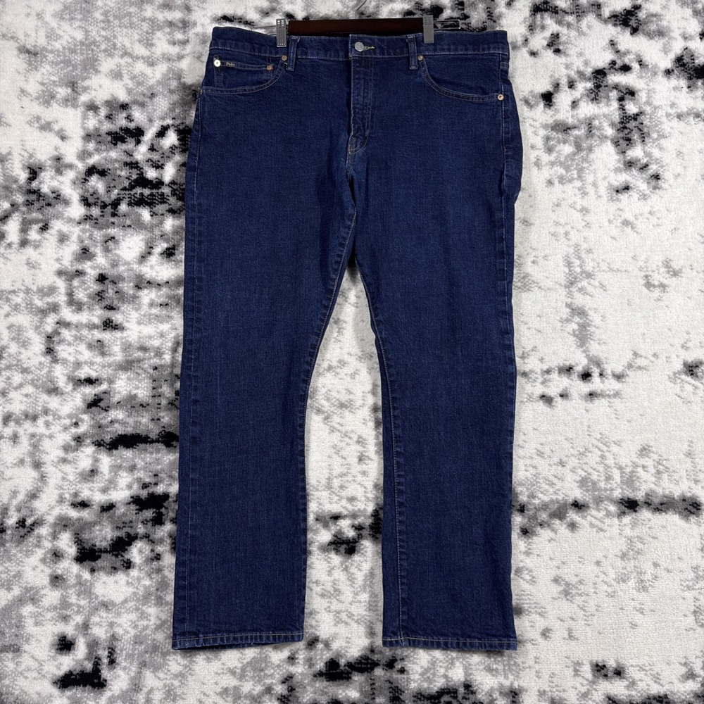 Polo Ralph Lauren Varick Slim Straight Jeans Mens 40x32 Dark Wash Casual Comfort